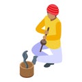 Flute snake charmer icon isometric vector. Music care Royalty Free Stock Photo
