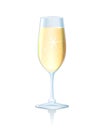 Flute of sparkling chilled champagne