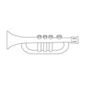 Flute vector outline icon. Vector illustration music instrument on white background. Isolated outline illustration icon Royalty Free Stock Photo