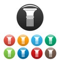 Fluted column icons set color