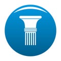 Fluted column icon blue vector