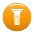 Fluted column icon vector orange