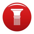 Fluted column icon vector red