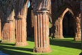 Sweetheart Abbey with Fluted Columns of Nave, New Abbey, Dumfries and Galloway, Scotland, Great Britain