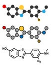 Flutemetamol (18F) PET tracer molecule. Used to diagnose Alzheimer\'s disease