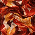 flutter fabric seamless pattern that mimics the natural tapestry of fall foliage