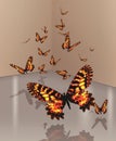 A Flutter Of Orange Butterflies