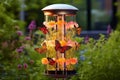 FlutterFly Automated Butterfly Feeder device of the future equipped with artificial nectar and gentle vibrations, attracting and