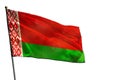 Fluttering Belarus flag on clear white background isolated Royalty Free Stock Photo