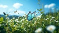 Fluttering Butterflies in Garden, Generative Ai