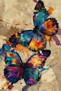 Fluttering Colors: A Vibrant Mobile of Painted Butterflies and F