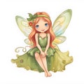 Fluttering fairy wonders, delightful illustration of colorful fairies with vibrant wings and magical flower adornments Royalty Free Stock Photo