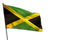 Fluttering Jamaica flag on clear white background isolated Royalty Free Stock Photo