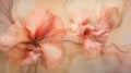 Ethereal Peach Flowers In Contemporary Abstract Style