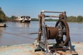 Fluvial Port: Rusted and Old Manual Naval Winch