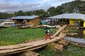 Fluvial terminal on the Amazon River in the town of Leticia, Colombia. Royalty Free Stock Photo