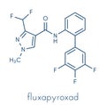 Fluxapyroxad fungicide molecule. Skeletal formula