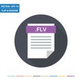 FLV animation video document file format flat icon