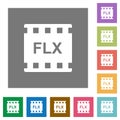 FLX movie format square flat icons Royalty Free Stock Photo