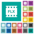 FLX movie format square flat multi colored icons Royalty Free Stock Photo