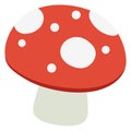 Fly agaric icon. Poison mushroom color symbol