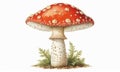 Fly agaric mushroom isolated on white background. 3d render Royalty Free Stock Photo