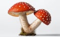 Fly Agaric Mushroom & x28;Amanita muscaria& x29;. on a white background Royalty Free Stock Photo