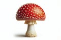 Fly Agaric (Amanita muscaria) Mushroom isolated on solid white background. ai generative Royalty Free Stock Photo