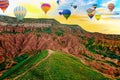 Fly of air balloons in Unique natural place - Cappadocia , Turkiye