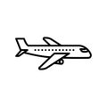 Fly airplane or aicraft icon for aviation transportation Royalty Free Stock Photo