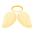 Fly angel wings icon, cartoon style Royalty Free Stock Photo