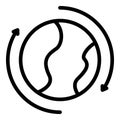 Fly around world icon outline vector. Global travel Royalty Free Stock Photo