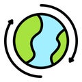 Fly around world icon vector flat Royalty Free Stock Photo