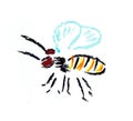 Fly bee simple illustration Royalty Free Stock Photo
