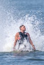 Fly board extreme sports adventure , summer beach sports Royalty Free Stock Photo