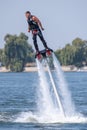 Fly board extreme sports adventure , summer beach sports Royalty Free Stock Photo