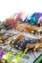 Fly Box Detail Wet Flies Nymphs Royalty Free Stock Photo