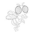 Fly cartoon character vector design isolated on white background Royalty Free Stock Photo