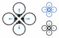 Fly drone Mosaic Icon of Circle Dots