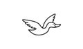 Flying duck line vintage style logo design