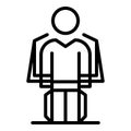 Fly exosuit icon outline vector. Exoskeleton robot