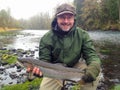 Fly Fisherman with Steelhead Royalty Free Stock Photo