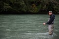 A Fly Fisherman waits for a fish on the Squamish River