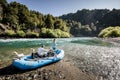 Fly Fishing from a drift boat Royalty Free Stock Photo