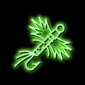 fly fishing flies neon glow icon illustration Royalty Free Stock Photo