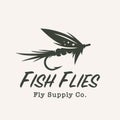 Fly fishing hook logo Royalty Free Stock Photo