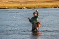Fly fishing in Mongolia Royalty Free Stock Photo