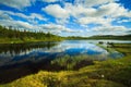 Fly fishing on the mountian lake Royalty Free Stock Photo