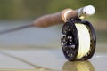 Fly fishing rod for pike Royalty Free Stock Photo