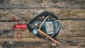 Fly fishing tackle. Tenkara fishing Royalty Free Stock Photo